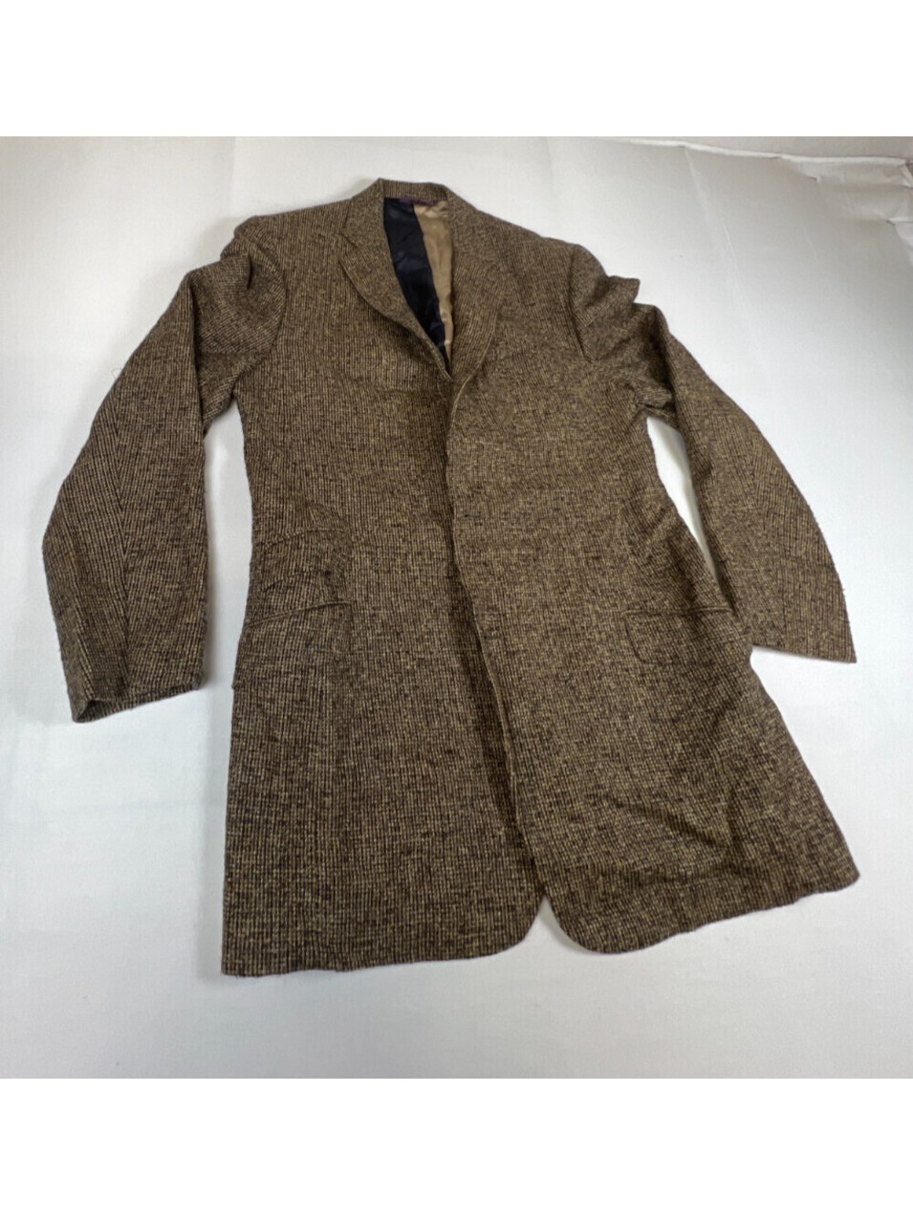 Massimo Bizzocchi Men 40R Brown Tweed Wool Blazer Sport Coat Jacket